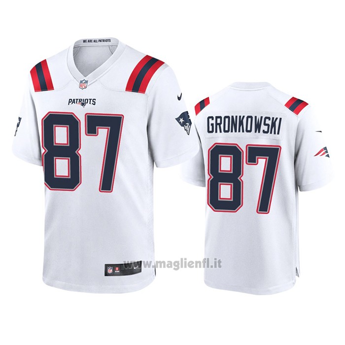 Maglia NFL Game New England Patriots Rob Gronkowski 2020 Bianco